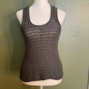 Aerie Loose Knit Sweater Tank Sz XS Racerback Gray Chunky Stretch